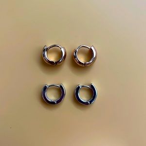 Silver and gold earrings